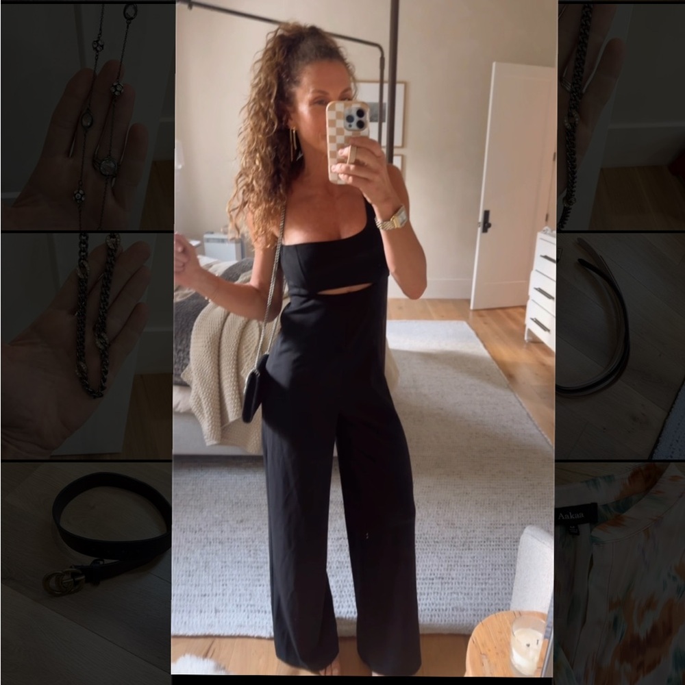 Black Cutout Wide-Leg Jumpsuit